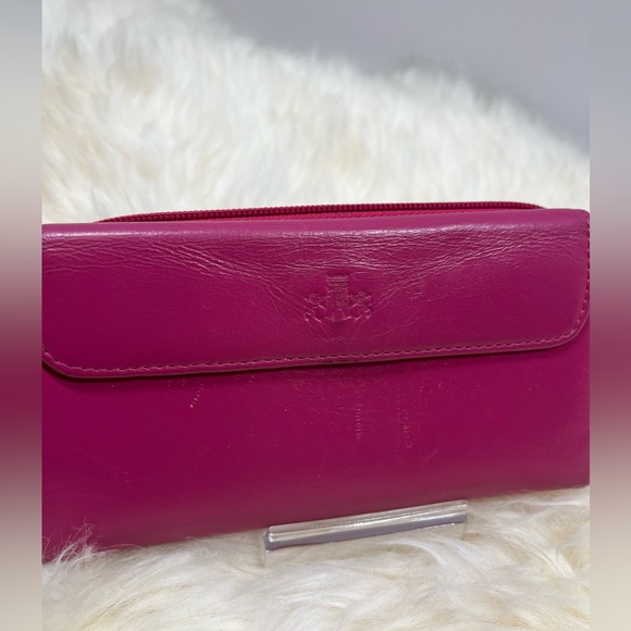 Rowallan of Scotland Sedona Raspberry Zippy Long Wallet , Soft Leather - Picture 4 of 16